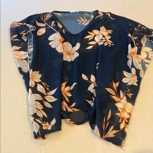 Girls' Navy Floral Swim Coverup Tunic